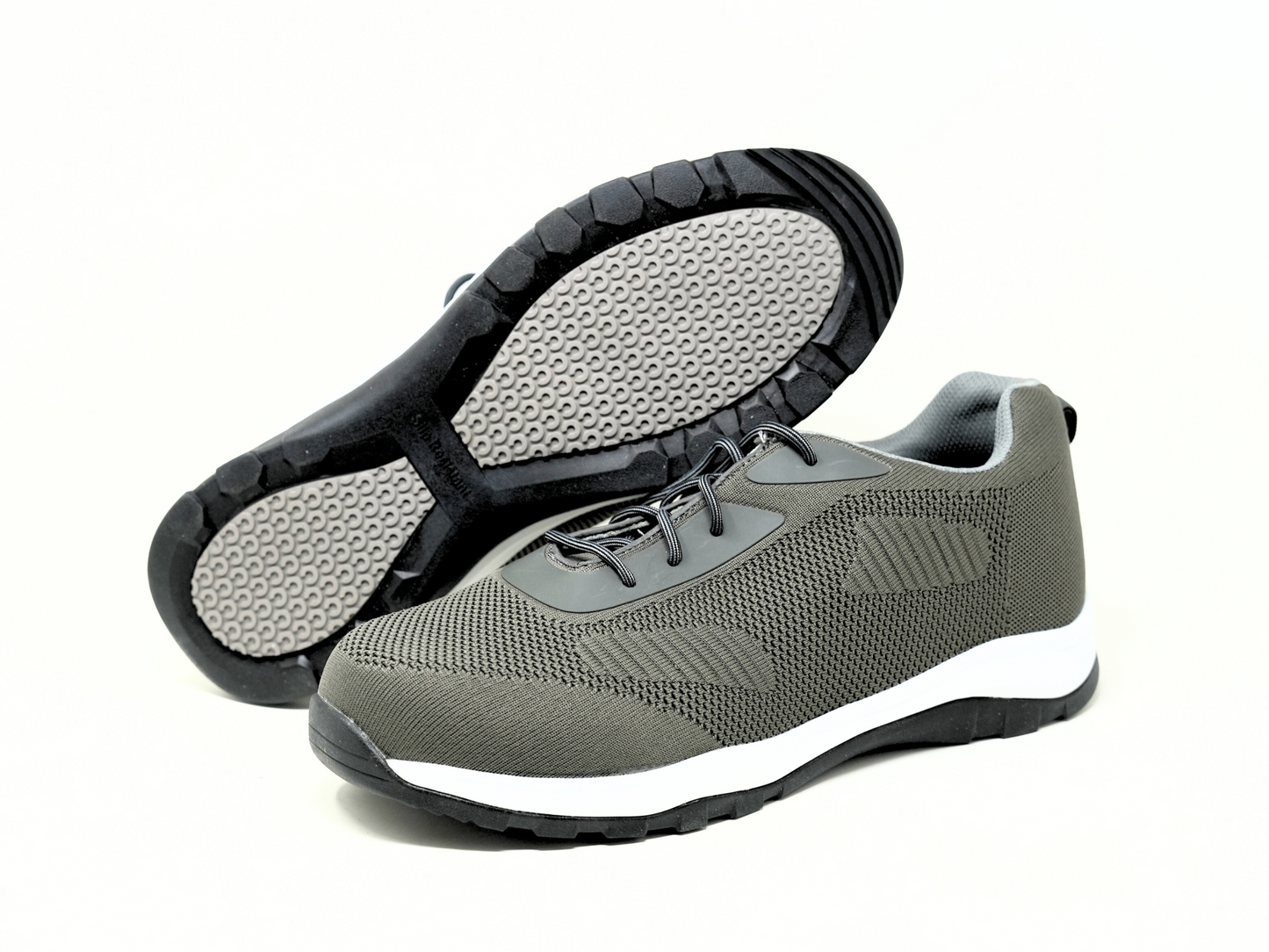 FITec 9735-5L Gray - Men's Laces Walking Shoes with Slip Resistant Soles