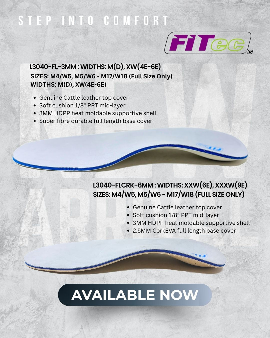 L3040-FLCRK-6MM ARCH SUPPORT