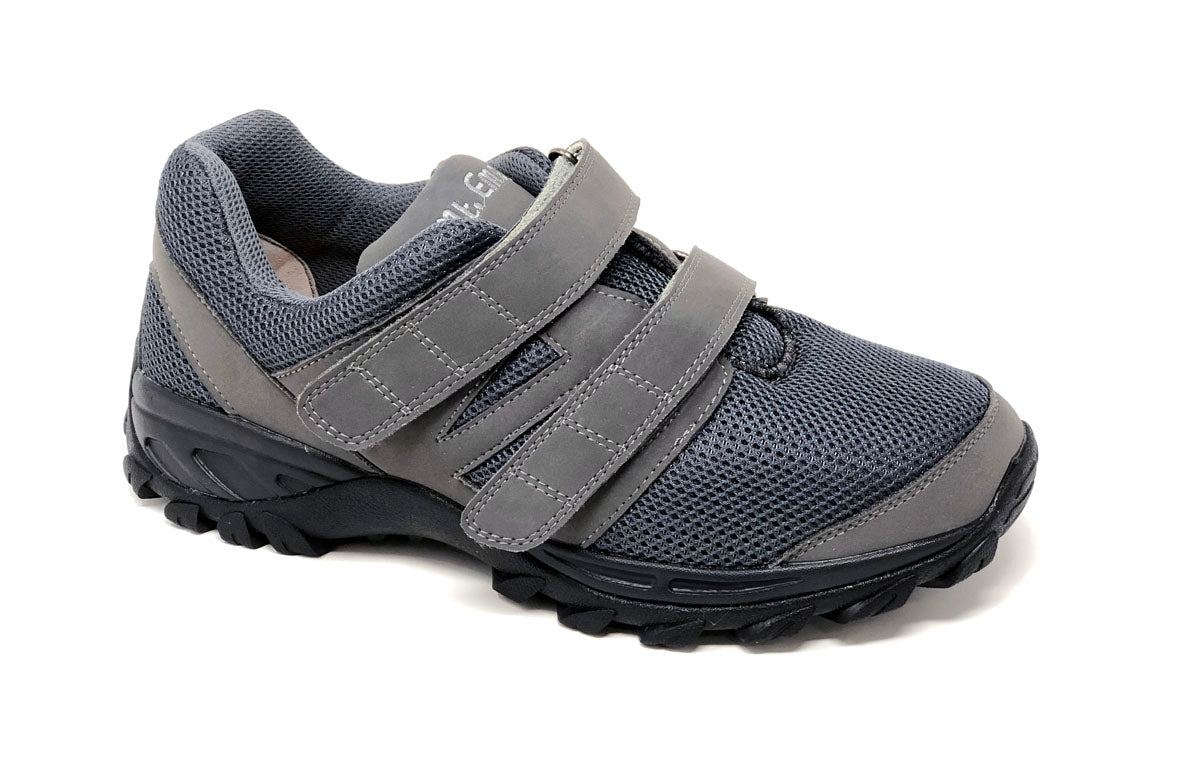 Emey 9704-V Gray Men Athletic Mesh Hook and Loop Walking Shoes