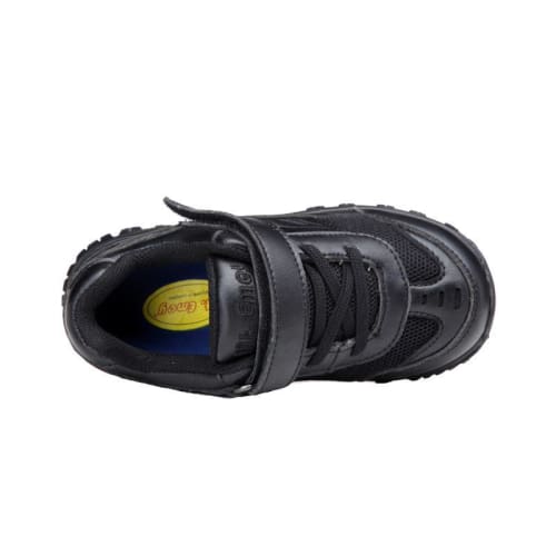 Mt. Emey 3301-1L Black - Children Straight Last Athletic Shoes With Elastic Laces - Shoes