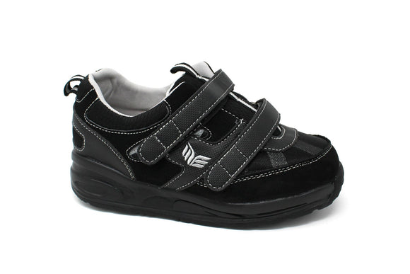 MT. Emey MTS16V Black - Kids Extra Depth  Athletic Walking Shoes Hook and Loop