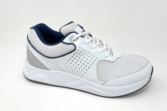 FITec 9720 White - Men's Added-Depth Light Mesh Lace Walking Shoe