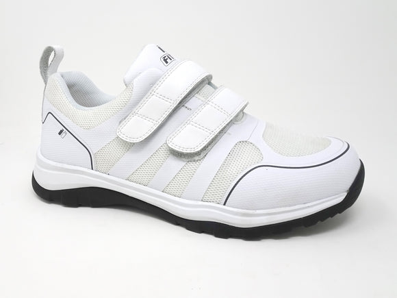 FITec 9731-3V White - Men's Double Straps Walking Shoes with Slip Resistant Soles