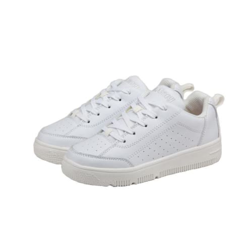 Mt. Emey 2603-L White - Children Straight Last Athletic Shoes With Elastic Laces - Shoes