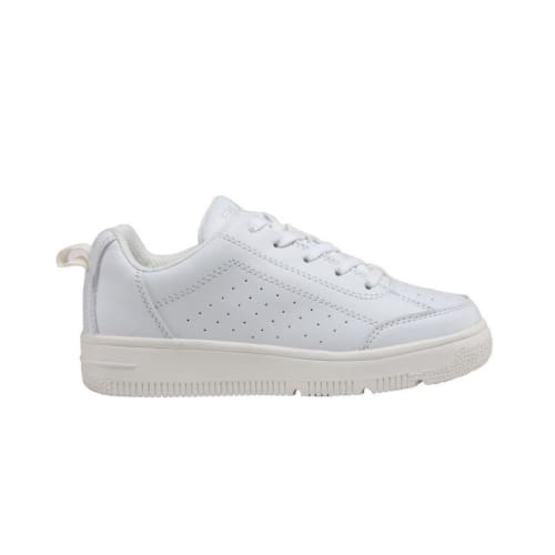 Mt. Emey 2603-L White - Children Straight Last Athletic Shoes With Elastic Laces - Shoes