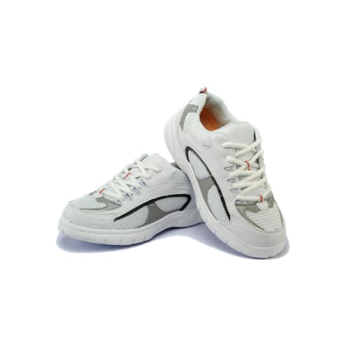 Mt. Emey 9701-3L White/silver - Mens Light Weight Athletic Walking Shoe With Laces - Shoes